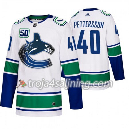 Vancouver Canucks tröja Elias Pettersson 40 50th Anniversary 2019-2020 Adidas Vit Authentic - NHL Tröjor Herr